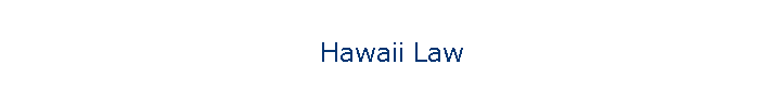 Hawaii Law